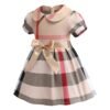 Elegant Beige Checkered Party Gown Dress for Kids: A Perfect Choice for Any Occasion