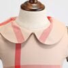 Elegant Beige Checkered Party Gown Dress for Kids: A Perfect Choice for Any Occasion