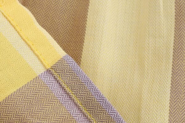 Elegant Yellow Checkered Bow Dress: British Church Style