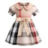 Elegant Beige Checkered Party Gown Dress for Kids: A Perfect Choice for Any Occasion