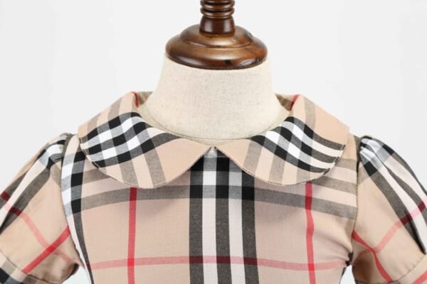 British Children's Dress - Apricot Plaid Princess Skirt