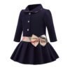 Charming Flower Girl Dress: Organic Cotton & Navy Blue Elegance