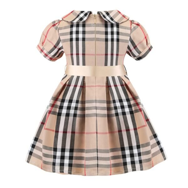 British Children's Dress - Apricot Plaid Princess Skirt
