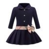 Charming Flower Girl Dress: Organic Cotton & Navy Blue Elegance