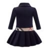 Charming Flower Girl Dress: Organic Cotton & Navy Blue Elegance