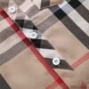 Cautoro Check Print Cotton Poplin Shirt in Beige