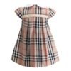 Charming Khaki Plaid Dress for Girls – 100% Cotton with Peter Pan Collar and Bow