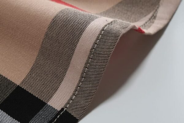 Cautoro Check Print Cotton Poplin Shirt in Beige