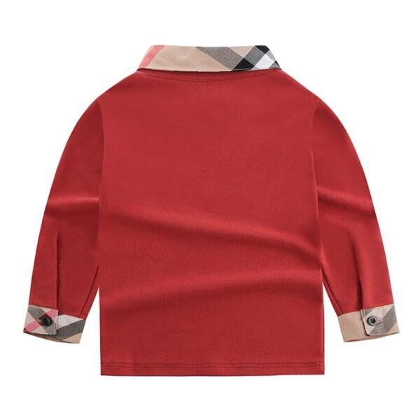 Introducing the Boys' Mini Quentin Rugby Polo - Bright Red