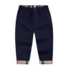 Cuatoro Navy Plaid Trimmed Trousers for Boys