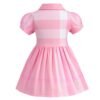 Adorable Peter Pan Collar Pink Gingham Girls Dress