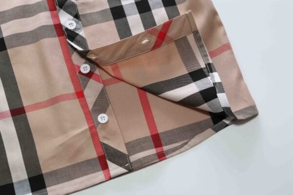 Cautoro Check Print Cotton Poplin Shirt in Beige