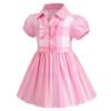 Adorable Peter Pan Collar Pink Gingham Girls Dress