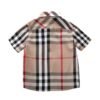 Discover the Stylish Cuatoro Kids' Check Print Stretch Cotton Poplin Shirt in Beige