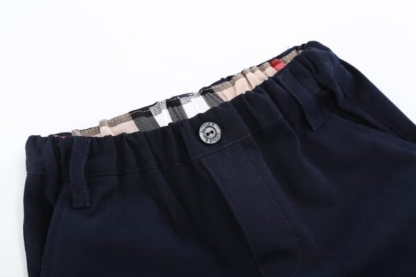 Cuatoro Navy Plaid Trimmed Trousers for Boys