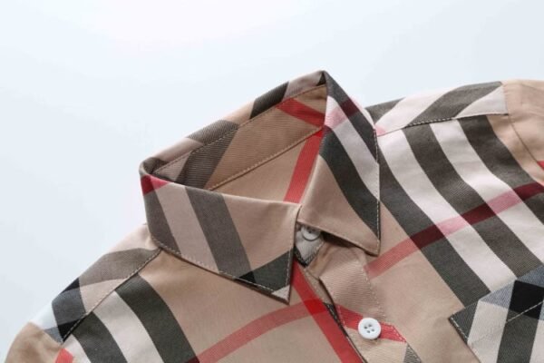 Cautoro Check Print Cotton Poplin Shirt in Beige