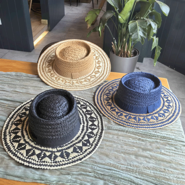 2025 British Royal Inspired Ethnic Floral Woven Straw Hat for Youth – Artistic Mediterranean & Italian Design