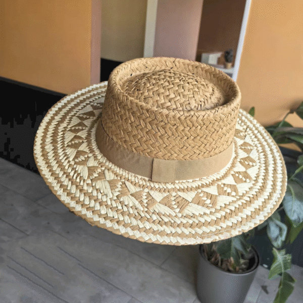 2025 British Royal Inspired Ethnic Floral Woven Straw Hat for Youth – Artistic Mediterranean & Italian Design