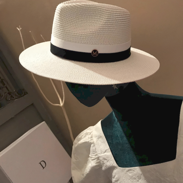 Majestà Bianca Royal-Inspired Pure White Straw Hat – Unisex Designer Hat for Youth (2025 Summer Edition)