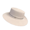 Majestà Bianca – Royal British Style Elegant Wide Brim White Straw Hat for Women | Summer Flat Top Sun Hat
