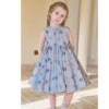 Royal British Garden Style Dress – Elegant Cotton Princess Dress for Girls