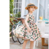 Royal British Garden Style Dress – Elegant Cotton Princess Dress for Girls