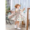 Royal British Garden Style Dress – Elegant Cotton Princess Dress for Girls